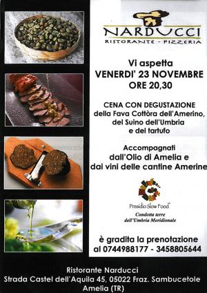 Ristorante Narducci: cena con degustazione della fava cottora e del tartufo 