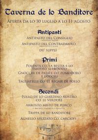 Menu della taverna Platea