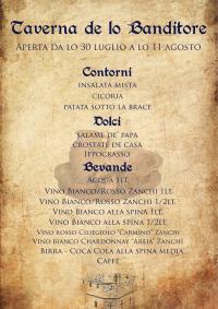 Menu della taverna Platea