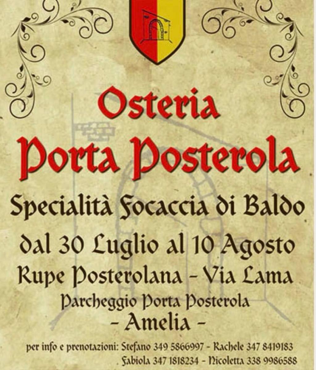 Menu della taverna Posterola